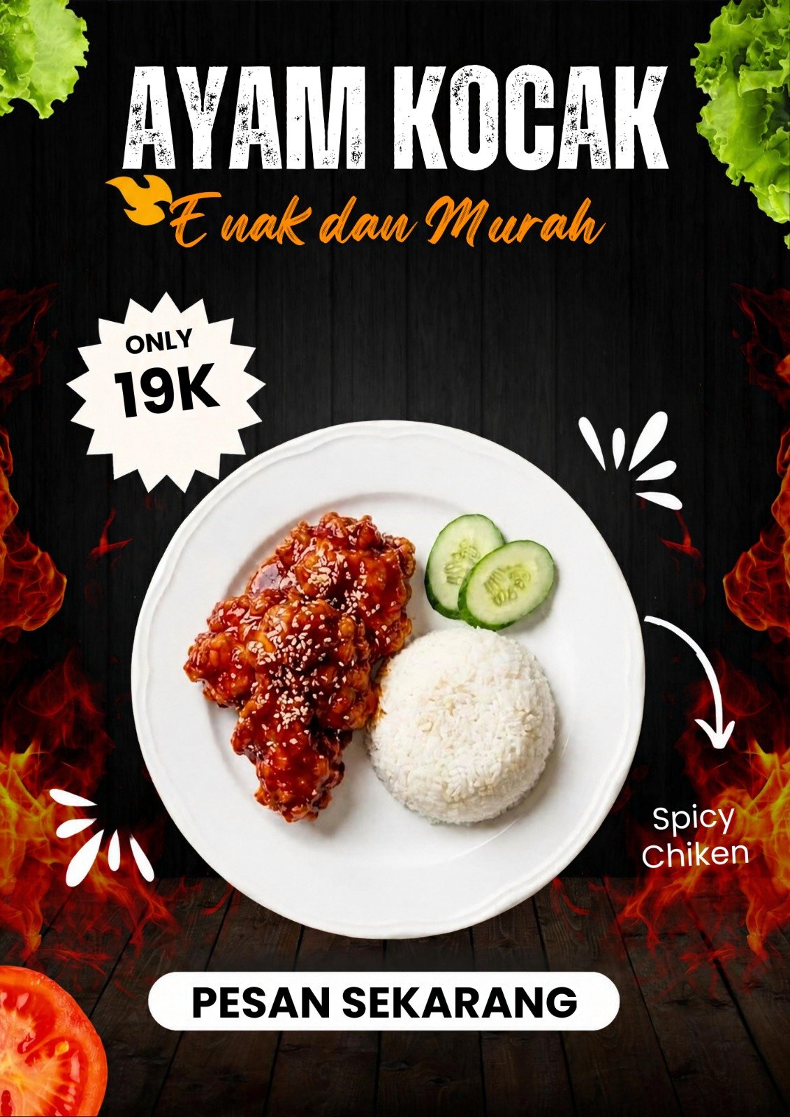 Ayam Kocak + Nasi